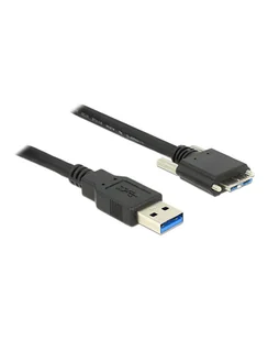 Delock Kabel USB 3.0 typu A męski USB 3.0 typu Micro-B męski ze śrubkami 2 m (83598) - Kable komputerowe i do monitorów - miniaturka - grafika 1