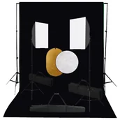 Lampy studyjne - vidaXL Zestaw studyjny Zestaw studyjny z lampami softbox tłem i blendami 3067052 - miniaturka - grafika 1