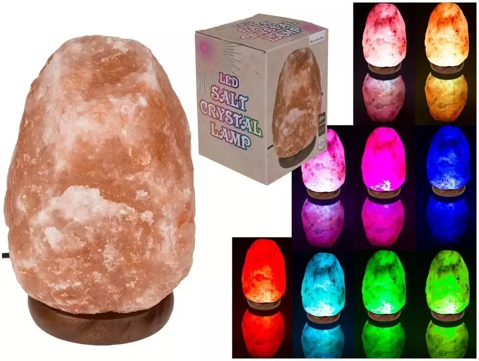 Lampa stołowa Latkowski Lampa Solna LED z Kolorowym Podświetleniem - Naturalny Kryształ Solny