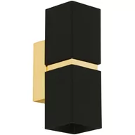 Lampy ścienne - Eglo Kinkiet lampa ścienna oprawa Passa 2x4W GU10 czarny/złoty LED 95373 - miniaturka - grafika 1