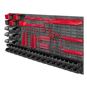 Pozostałe wyposażenie warsztatu - Tablica warsztatowa Lokke 100 elementów 174 x 78 cm, czarno-czerwona - miniaturka - grafika 1