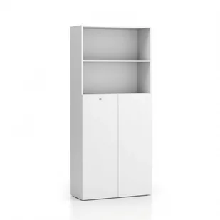 B2B Partner Szafa biurowa SEGMENT 2-drzwiowa, zamykana, 4 półki, 840 x 370 x 1880 mm, biała 611639 - Szafy biurowe - miniaturka - grafika 1