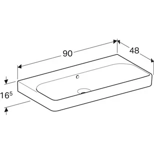 Geberit Smyle Square Umywalka wisząca lub meblowa 90x48 cm bez otworu na baterię biała 500.250.01.1 - Umywalki - miniaturka - grafika 2
