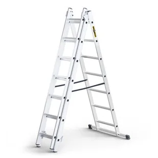 DRABEST Drabina aluminiowa 3 x 7 stopniowa Eco 150 kg - Drabiny - miniaturka - grafika 1