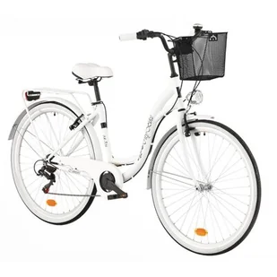 Indiana Rower miejski DAWSTAR Citybike S7B 28 cali damski Biały + Koszyk na rower VÖGEL VKS-102 Click Stalowy - Rowery - miniaturka - grafika 1
