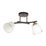 Lampy sufitowe - GRECO LAMPA SUFITOWA CZARNY+ZŁOTY 2X40 E27 KLOSZ BIAŁY - miniaturka - grafika 1