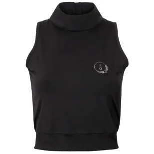 Koszulka croptop EQ.QUEEN Rylee 24SS damska czarna, rozmiar: XS - Koszulki jeździeckie - miniaturka - grafika 1