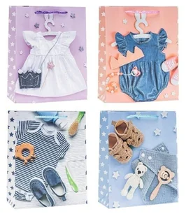 Torebka dziecięce brokat 26x32x10cm mix Rozette - artykuł papierniczy - Opakowania i torebki na prezenty - miniaturka - grafika 1