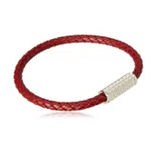 Bransolety męskie - Bransoletka Męska Guess JUMB02142JWSTRDRS Skórzany 20 cm - miniaturka - grafika 1