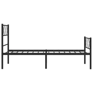 Metalowa rama łóżka z wezgłowiem i zanóżkiem, czarna, 90x190 cm Lumarko! - Inne meble do sypialni - miniaturka - grafika 7