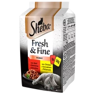 Mokra karma dla kotów - SHEBA saszetka 36x50g Fresh & Fine - mokra karma dla kotów w sosie (z wołowiną, z kurczakiem) - miniaturka - grafika 1