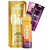 Balsamy i kremy do opalania - Soleo Chic 3x15ml Przyspieszacz Opalania Z Drobinkami Złota + Gratisy - miniaturka - grafika 1