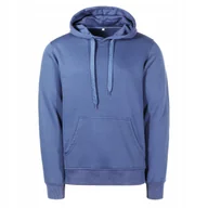 Bluzy męskie - Męska ocieplana bluza dresowa kangurka z kapturem M niebieska 15 - miniaturka - grafika 1