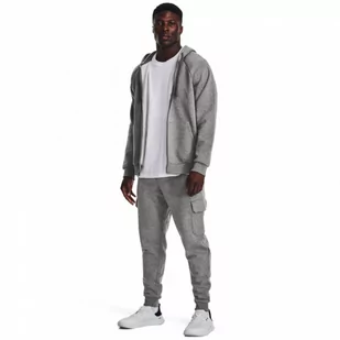 Męskie spodnie dresowe Under Armour UA Rival Fleece Cargo Jogger - szare - UNDER ARMOUR - Spodnie sportowe męskie - miniaturka - grafika 1