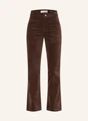 Spodnie damskie - Marc O'polo Spodnie Bootcut Kiruna Z Aksamitu braun - Marc O'Polo - miniaturka - grafika 1