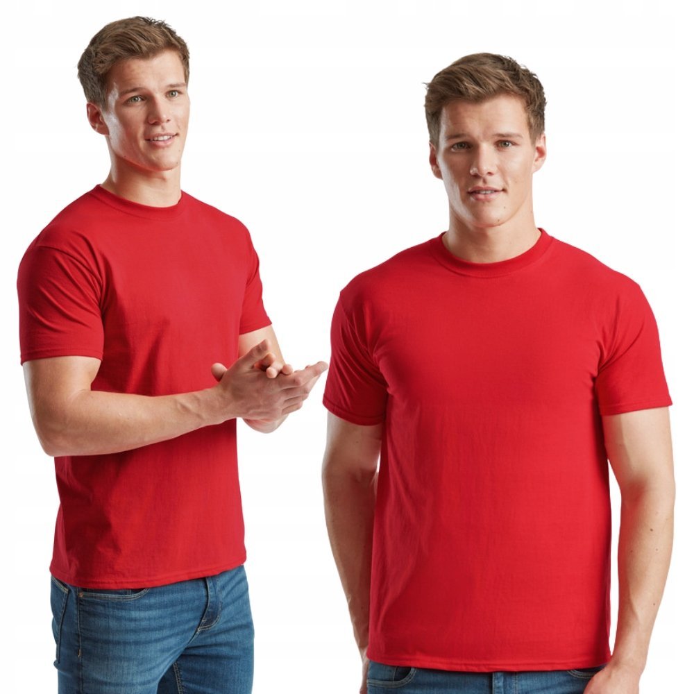 T-shirt Gruba Koszulka Męska 100% Bawełna Fruit Loom 610440 CZERWONA XL