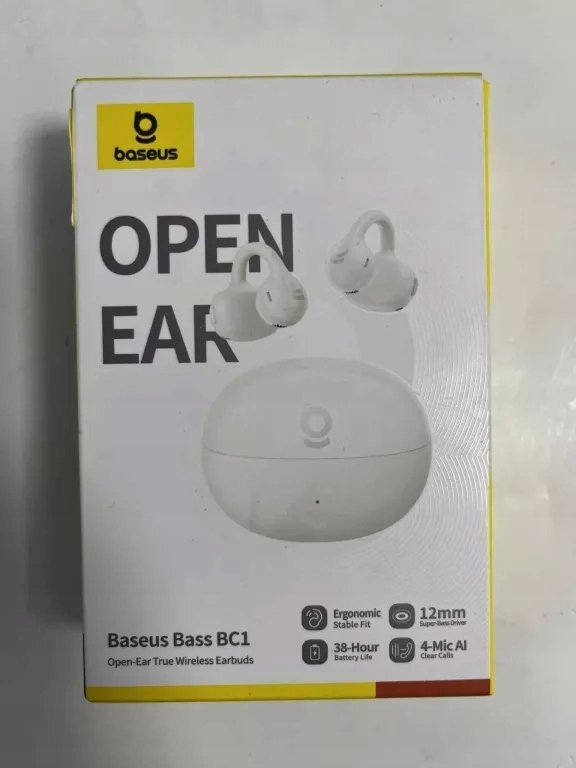 Baseus Bass BC1 Open-Ear TWS Clip-on Type Stellar, White