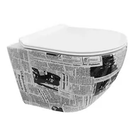 Miski WC - Domotechnika MISKA WC WISZĄCA RIMLESS "NEWSPAPER"+ DESKA soft close easy take SLIM MX/30224099 - miniaturka - grafika 1