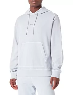 BOSS Męska bluza z kapturem Wefadehoody barwiona na kawałki z bawełny Terry z tonalnym logo, Light/Pastel Grey50, S - Bluzy męskie - miniaturka - grafika 1
