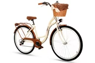 Rowery - Green Bike Alice Soul Rower miejski 26'' 6B z koszem wiklinowym biały - miniaturka - grafika 1