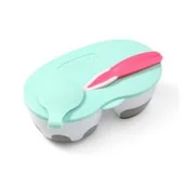 Zestawy naczyń dla dzieci - BabyOno miseczka dwukomorowa z łyżeczką 1067 - miniaturka - grafika 1