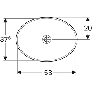 Geberit Variform Umywalka wpuszczana w blat 55x40 cm bez przelewu bez otworu na baterię biała 500.718.01.2 - Umywalki - miniaturka - grafika 2