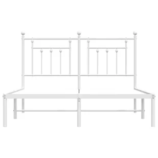Metalowa rama łóżka z wezgłowiem, biała, 140x190 cm Lumarko! - Inne meble do sypialni - miniaturka - grafika 7