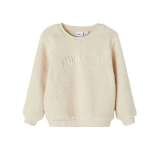 Bluza dziecięca Name It Nmfodessa Teddy pluszowa beżowa-98 - Bluzy dla dziewczynek - miniaturka - grafika 1