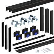 Meble modułowe i akcesoria - Ramowy system jezdny do trzech skrzydeł drzwi przesuwnych Omega czarny Spaceo - miniaturka - grafika 1