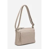 Torebki damskie - Beżowa Ażurowa Listonoszka Torebka Damska LUIGISANTO Pasek Stylowa Pojemna - miniaturka - grafika 1