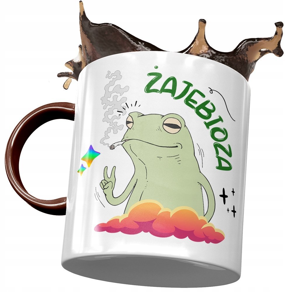 Kubek Bordowy Śmieszny Zabawny Żajebioza Prezent z Nadrukiem ze Zdjęciem + Opakowanie na prezent (wzór 02)