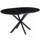 Stoły - Stół Rozkładany Gaston Fi100cm Czarny Efekt Marmuru/Czarny Styl Loft - miniaturka - grafika 1