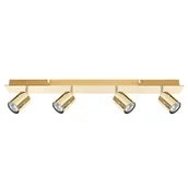 Lampy sufitowe - Beliani Lampa sufitowa Lampa sufitowa 4-punktowa metalowa złota TIGRIS 246092 - miniaturka - grafika 1
