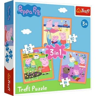 Trefl Puzzle 3w1 Pomysłowa Świnka Peppa 34852 - Puzzle - miniaturka - grafika 1