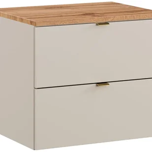 Kaszmirowa szafka pod umywalkę Dalia Cashmere 60 cm z blatem dąb Wotan wisząca 2 szuflady MDF - Szafki łazienkowe Kaszmirowa szafka pod umywalkę Dalia Cashmere 60 cm z blatem dąb Wotan wisząca 2 szuflady MDF - Szafki łazienkowe - miniaturka - grafika 1