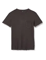 Koszulki męskie - Replay T-shirt męski z krótkim rękawem z kieszenią na piersi, 391 Dark Grey, L - miniaturka - grafika 1