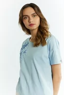 Koszulki i topy damskie - Dzianinowy T-shirt damski - Monnari - miniaturka - grafika 1