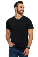 Koszulki męskie - Moraj OTS1500-004 czarny Koszulka S T-SHIRT bawełna czesana krótki rękaw - miniaturka - grafika 1