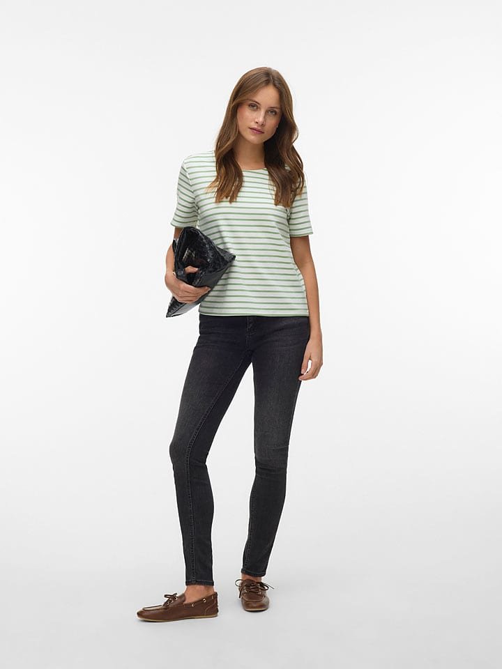 Vero Moda Bluzka w kolorze zielono-białym