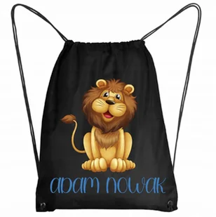 Worek Szkolny Na Buty Plecak Lew Słodki + IMIĘ 4 - Plecaki worki - miniaturka - grafika 1