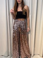 Spodnie sportowe damskie - Cekinowe spodnie Rame - miniaturka - grafika 1