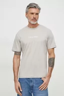 Koszulki męskie - Calvin Klein t-shirt bawełniany męski kolor szary wzorzysty - miniaturka - grafika 1