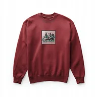 Bluzy męskie - Bluza Haftowana „Gałąź z Niebieskimi Kwiatami” Unisex, Premium Bawełna L - miniaturka - grafika 1