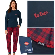 Piżamy damskie - Lee Cooper Piżama Damska Bawełniana Długi Rękaw Krata Granat Rozmiar M - miniaturka - grafika 1