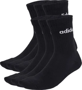 Skarpety adidas Linear Crew Socks Cushioned 6 Pair Pack czarne JL6094 37-39 - Skarpety termoaktywne - miniaturka - grafika 1