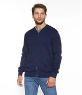 Swetry męskie - Krótki kardigan DELIN 3923 NAVY-L - miniaturka - grafika 1