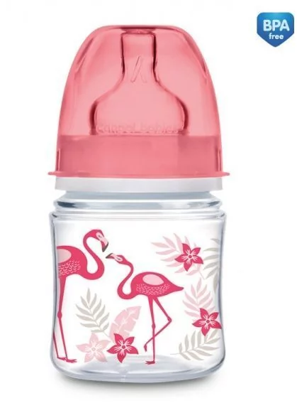 Canpol babies Canpol Antykolkowa butelka szeroka EasyStart JUNGLE 120 ml pink