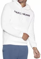 Bluzy męskie - Skechers Męska bluza z kapturem Skech-Sweats Motion, biała, rozmiar XL, biały, XL - miniaturka - grafika 1