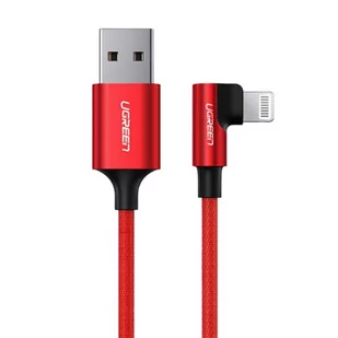 Kabel Lightning do USB-A kątowy UGREEN US299, 2.4A, 1m (czerwony) - Kable USB - miniaturka - grafika 1