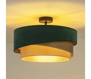Duolla - Żyrandol natynkowy KOBO 1xE27/15W/230V śr. 45 cm zielony/złoty/kremowy - Lampy sufitowe - miniaturka - grafika 1